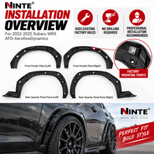 NINTE Paint Matched Fender Flares For 2022-2025 Subaru WRX AFD-AeroflowDynamics - NINTE