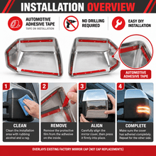 NINTE Tow Mirror Cover Caps for 2017-2023 Ford F-250/F-350 Super Duty – Sport Overlay Pair - NINTE