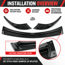 Load image into Gallery viewer, NINTE ZR1-Style Front Bumper Lip Splitter for 2005-2013 Chevrolet Corvette C6 Base – Track-Inspired Aero - NINTE