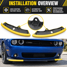 NINTE For 2015-2026 Dodge Challenger Scat Pack 2019-2026 R/T GT Front Lip Bumper Guard Front Splitter 2PCs - NINTE