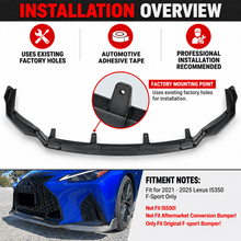 NINTE V-Style Front Bumper Lip Splitter for 2021-2025 Lexus IS300/IS350 F Sport – Aggressive Sport Aero - NINTE