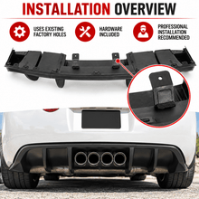 NINTE Rear Bumper Lip Splitter Kit Fit for Chevrolet Corvette C6 2005-2013 Painted Gloss Black ABS Plastic Without Logo - NINTE