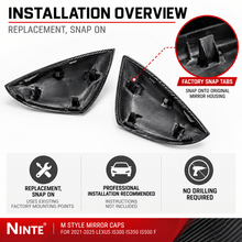 NINTE M Style Mirror Caps Replacement For 2021-2025 Lexus IS300 IS350 IS500 F Real Carbon Fiber - NINTE