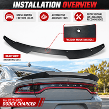 NINTE For 2015-2024 Dodge Charger Rear WickerBill Spoiler Gloss Black - NINTE