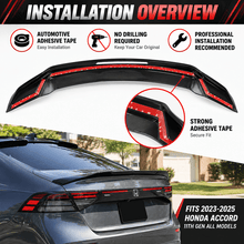 NINTE For 2023-2025 Honda Accord Rear Spoiler 11th Gen Accord Trunk Wing ABS R style - NINTE