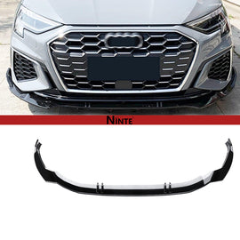 NINTE Front Lip For 2020-2024 8Y 4Gen Audi A3 S-Line S3 Sedan ABS Painted Lower Bumper Splitter