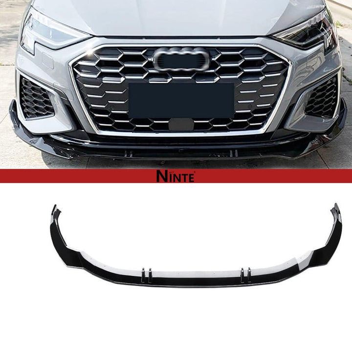 NINTE Front Lip For 2020 - 2024 8Y 4Gen Audi A3 S - Line S3 Sedan ABS Painted Lower Bumper Splitter - NINTE