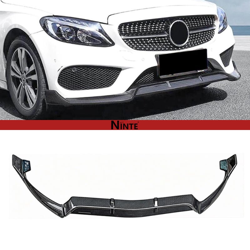 NINTE Front Lip For 2015 - 2018 Mercedes Benz C - Class W205 Sport Carbon Fiber Look - NINTE