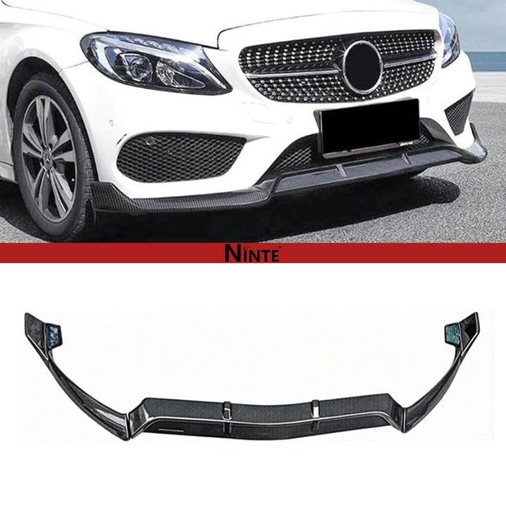NINTE Front Lip For 2015 - 2018 Mercedes Benz C - Class W205 Sport Carbon Fiber Look - NINTE