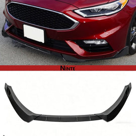 NINTE for Ford Fusion 2017 - 2018 PP Front Bumper Lip Spoiler Body Kit Splitter Glossy Black - NINTE