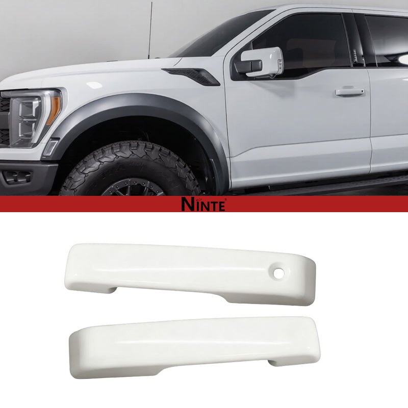 NINTE For 2021 - 2026 Ford F150 Door Handle covers fronts W/o SmrtKeyhole Oxford White - NINTE