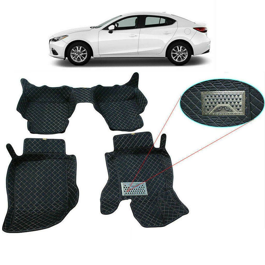 NINTE Floor Mats For 2014-2018 Mazda 3 All Weather Liner Tray Style Black Carpet