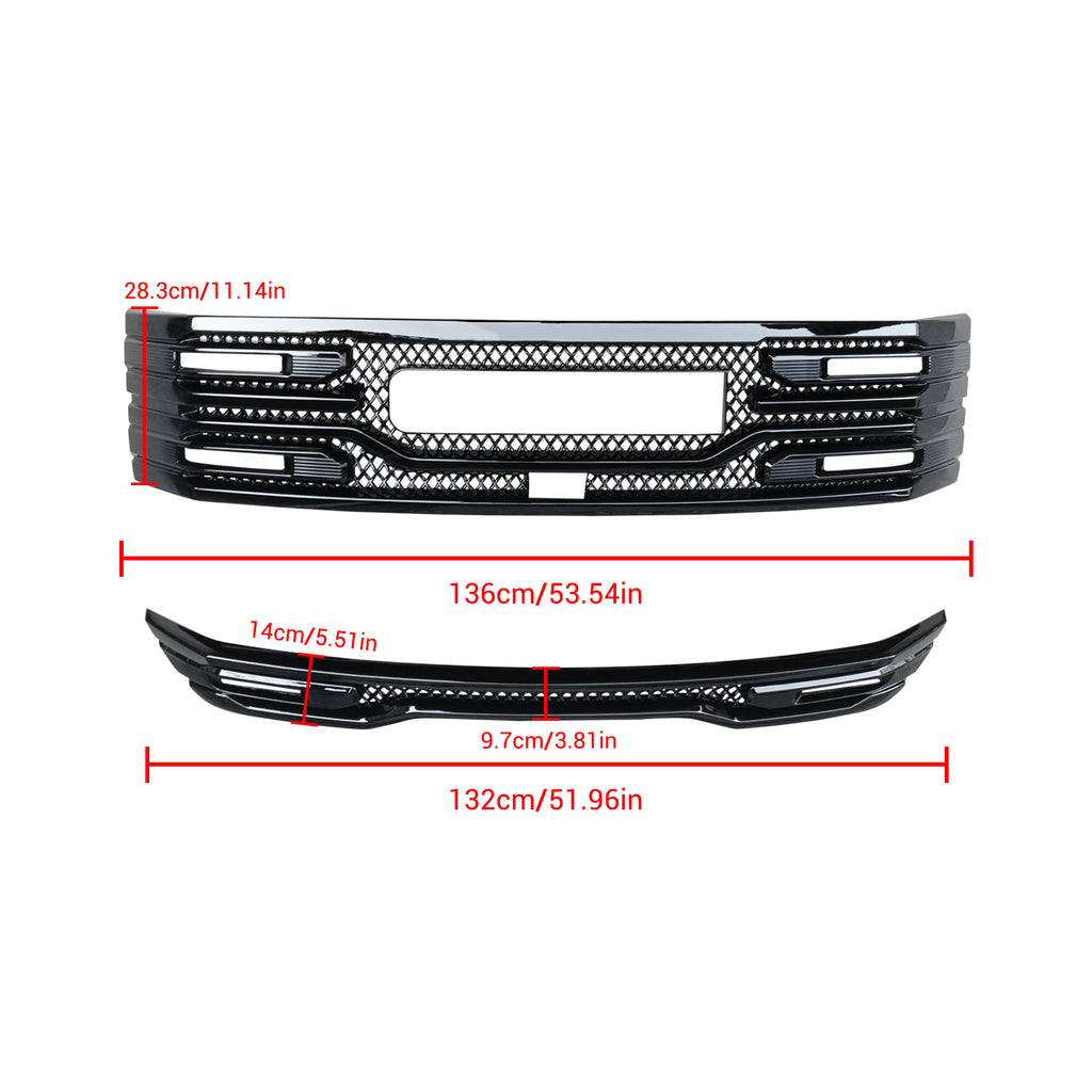 NINTE For 2022-2024 GMC Sierra 1500 AT4 SLT Grille Cover ABS Mesh Style with Camera Hole Non-replacement