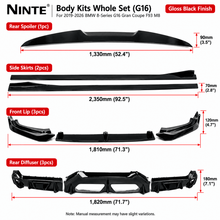 NINTE Side Skirts Splitter Rocker Panels Fit for BMW 8 Series G14 G15 840i M850i 2018+ Painted Gloss Black One Piece AC Style Without Logo - NINTE