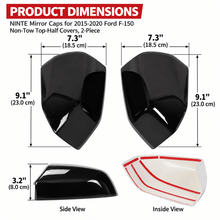 Load image into Gallery viewer, NINTE Mirror Caps for 2015-2020 Ford F-150, Non-Tow Top-Half Covers, 2-Piece - NINTE