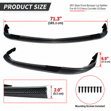 Load image into Gallery viewer, NINTE ZR1-Style Front Bumper Lip Splitter for 2005-2013 Chevrolet Corvette C6 Base – Track-Inspired Aero - NINTE