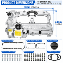 NINTE Upgrade Aluminum Valve Cover Kit for 2012-2018 BMW N20 320i 328i 528i X3 X5 X1 Z4 2.0L L4 Replace 11127588412 - NINTE