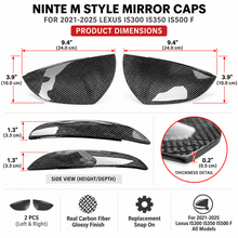 NINTE M Style Mirror Caps Replacement For 2021-2025 Lexus IS300 IS350 IS500 F Real Carbon Fiber - NINTE