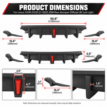 NINTE For Lexus IS300 IS350 2021-2025 JDM Glossy Black Rear Bumper Diffuser W/ Led Light