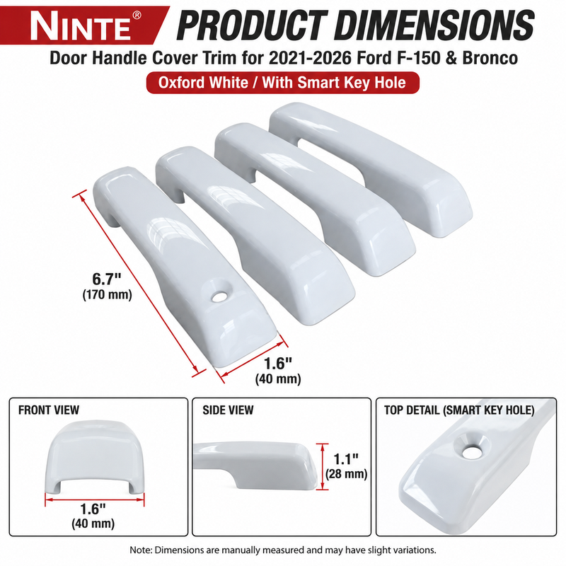 NINTE Door Handle Cover Trim for 2021-2026 Ford F-150 & Bronco – Smart-Key Fitment Options