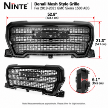 NINTE Denali Mesh Style Grille For 2019-2021 GMC Sierra 1500 ABS - NINTE