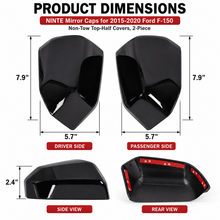 Load image into Gallery viewer, NINTE Mirror Caps for 2015-2020 Ford F-150, Non-Tow Top-Half Covers, 2-Piece - NINTE