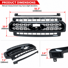 NINTE Front Bumper Grille for 2020-2023 Ford F250 F350 Super Duty ABS Gloss Black - NINTE