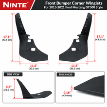 NINTE Front Bumper Corner Winglets For 2015-2021 Ford Mustang GT500 Style - NINTE