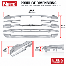NINTE Front Insert Grille Overlay For 2018-2021 GMC Terrain SL SLE - NINTE