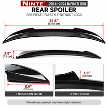 NINTE 2014–2024 Infiniti Q50 Rear Spoiler One Piece PSM Style Without Logo