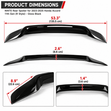 NINTE For 2023-2025 Honda Accord Rear Spoiler 11th Gen Accord Trunk Wing ABS R style - NINTE