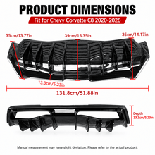 NINTE Rear Bumper Lip Diffuser Splitter Fit for Chevy Corvette C8 2020-2026 Painted Gloss Black ABS One Piece Sport Style Without Logo - NINTE