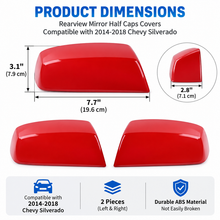 NINTE Mirror Caps Top Half For 2014-2019 Silverado & Sierra 1500 2500 3500