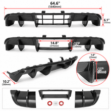 NINTE Rear Bumper Lip Splitter Kit Fit for Chevrolet Corvette C6 2005-2013 Painted Gloss Black ABS Plastic Without Logo - NINTE