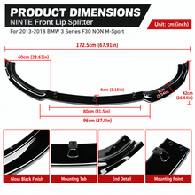 NINTE Front Lip Splitter For 2013-2018 BMW 3 Series F30 NON M-Sport - NINTE