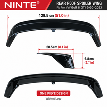 NINTE Rear Roof Spoiler Wing Fit For VW Golf 8 GTI 2020-2023 Painted Gloss Black One Piece Sport Style Without Logo
