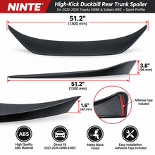 NINTE High-Kick Duckbill Rear Trunk Spoiler for 2022-2026 Toyota GR86 & Subaru BRZ – Sport Profile - NINTE