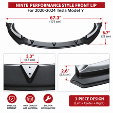 NINTE Performance Style Front Lip For 2020-2024 Tesla Model Y - NINTE