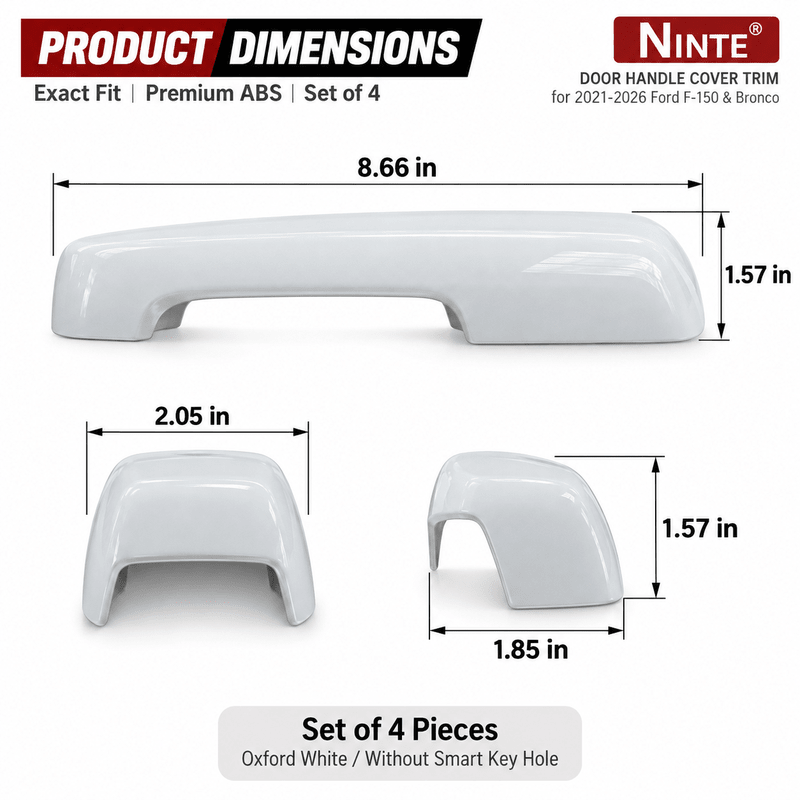 NINTE Door Handle Cover Trim for 2021-2026 Ford F-150 & Bronco – Smart-Key Fitment Options - NINTE