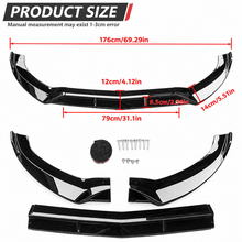 NINTE For 2015-2018 Benz C-Class W205 Sport Front Lip Front Bumper Lip Splitter ABS 3PCS - NINTE