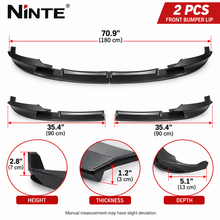 NINTE Front Bumper Lip For 2012-2018 BMW F30 M Sport / M Tech Front Lip 2 PCS Painted Sport Front Spoiler Lower Diffuser - NINTE