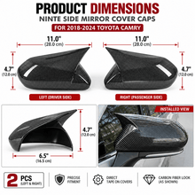 NINTE Side Mirror Cover Caps for 2018-2024 Toyota Camry – Sleek Sport Overlay Pair - NINTE