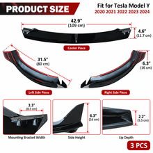 NINTE Front Lip for Tesla Model Y 2020-2024 V Style ABS Painted Gloss Black Bumper Spoiler Splittber Body Kits Guard Front Chin Splitter 3 PCS - NINTE