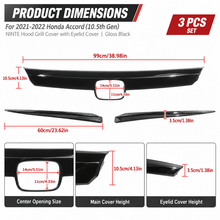 NINTE Hood Grill Cover with Eyelid Cover For 2021-2022 Honda 10.5th Gen Accord - NINTE