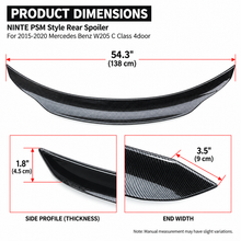 NINTE PSM Style Rear Spoiler For 2015-2020 Mercedes Benz W205 C Class 4door