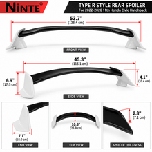NINTE Type R Rear Spoile For 2022-2026 11th Honda Civic Hatchback ABS Trunk Wing - NINTE