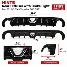 NINTE Rear Diffuser for 2012-2014 Chrysler 300 SRT with Brake Light Rear Bumper Lip - NINTE