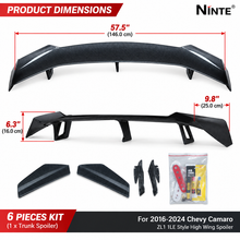 NINTE For 2016-2024 Chevy Camaro Rear Spoiler ZL1 1LE Style High Wing Spoiler Trunk Wing