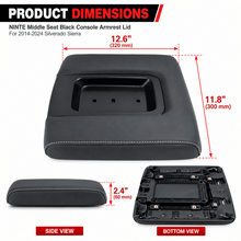 NINTE Middle Seat Black Console Armrest Lid For 2014-2024 Silverado Sierra - NINTE