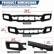 NINTE Front Bumper Face Bar Shell Fit for Ford F-150 2018-2020 Pickup with Fog Light Holes Matte Black Without Logo - NINTE